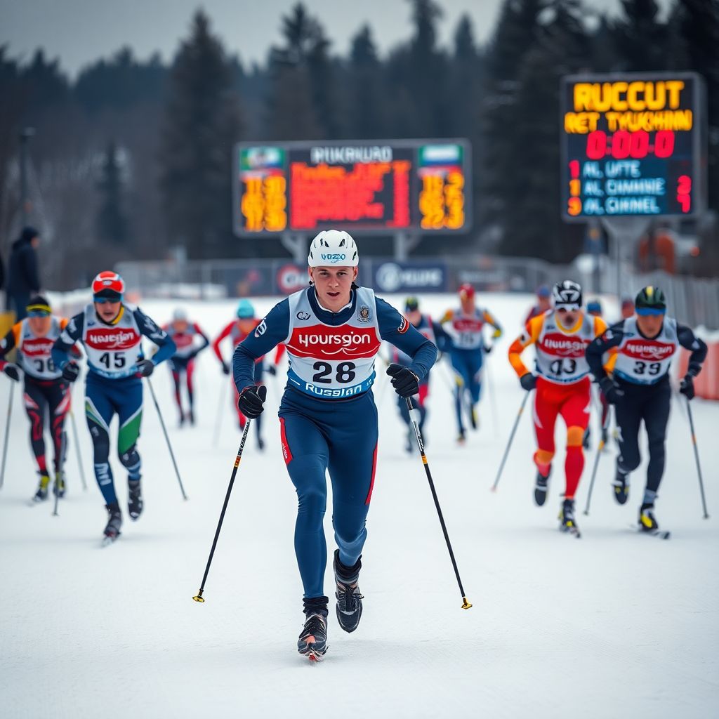 Биатлонист Андрей Вьюхин на Кубке России по лыжным гонкам в Кирово-Чепецке в спринте