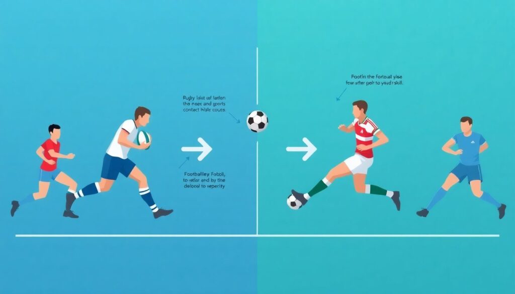 История регбийного и футбольного сотрудничества в кадрах адаптации - иллюстрация