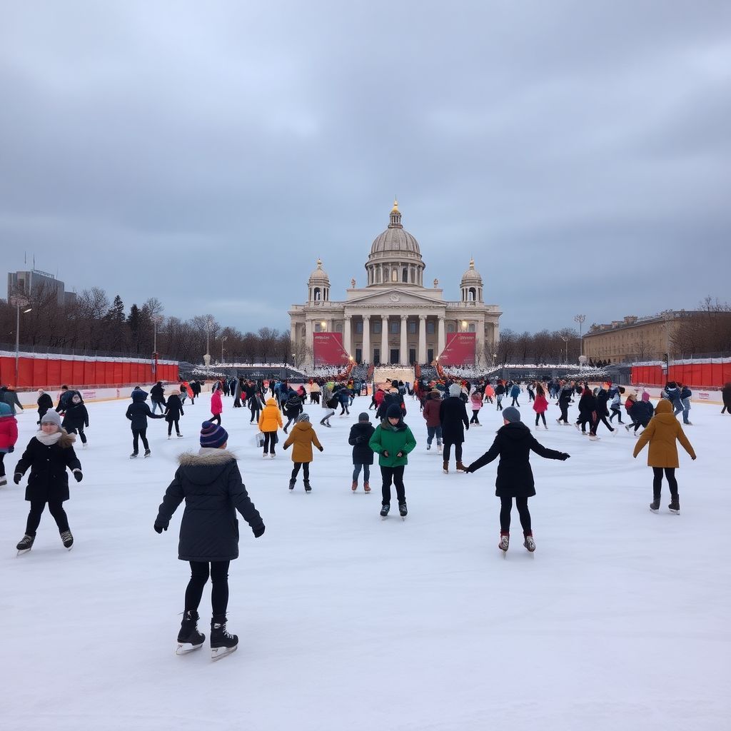 Рекордная тренировка по фигурному катанию в Лужниках: 1370 человек на льду